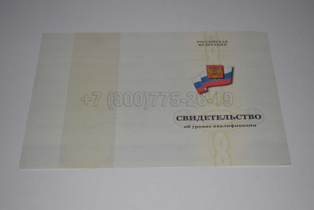Бланк свидетельства об уровне квалификации Гознак 1994-2025 год выпуска г.Омск