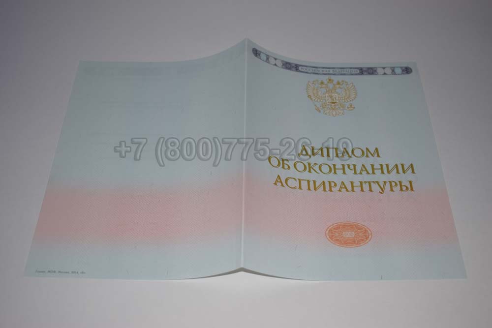 Бланк диплома аспирантуры Гознак 2014-2025 год выпуска г.Омск