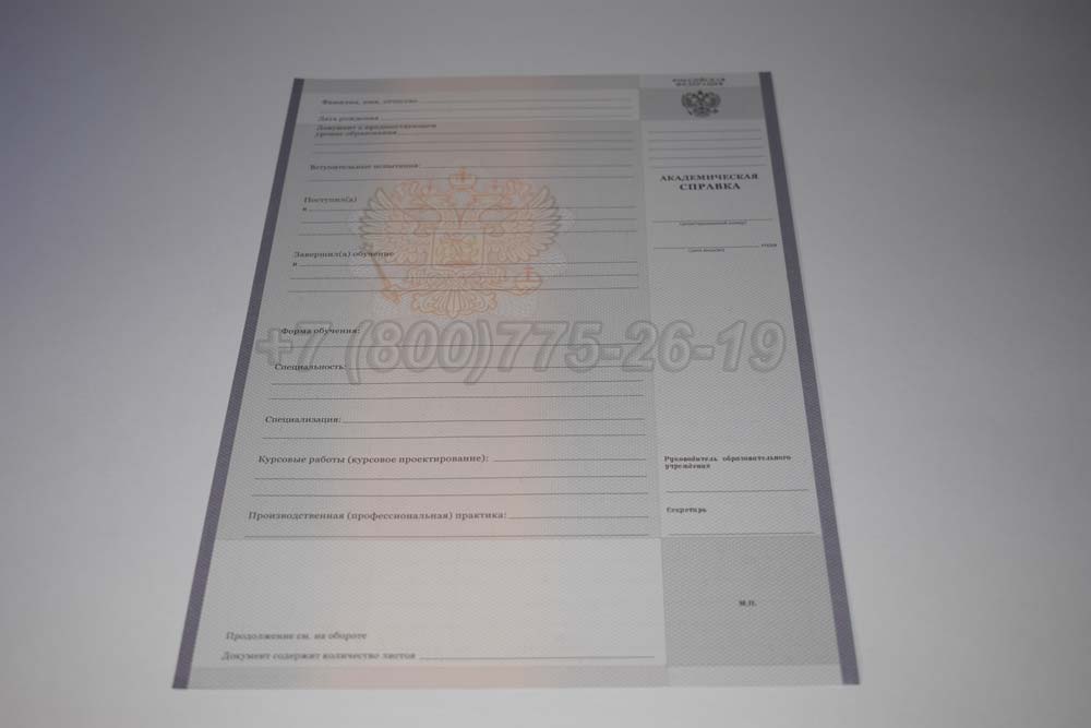 Академическая справка техникума Гознак 2008-2025 год выпуска г.Омск