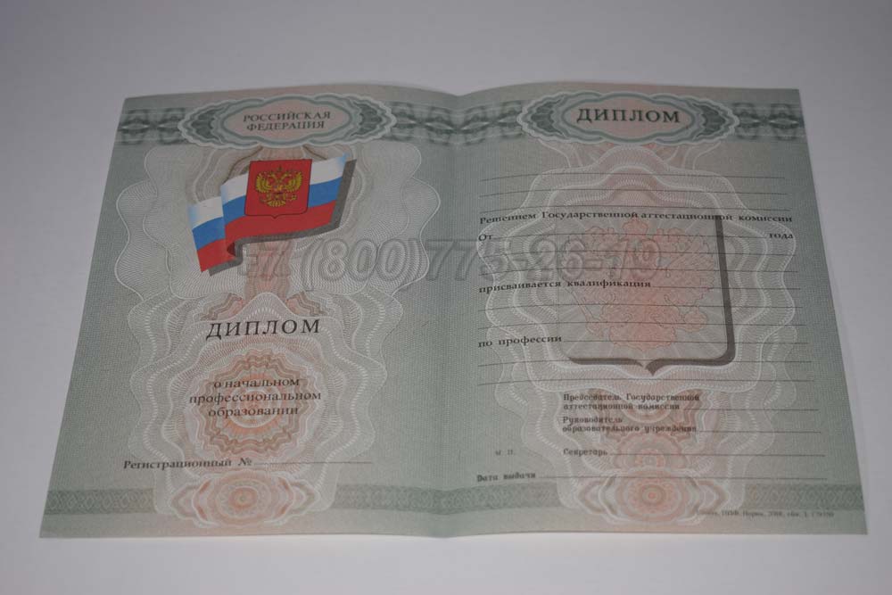 Бланк диплома ПТУ Гознак 2007-2010 год выпуска г.Омск