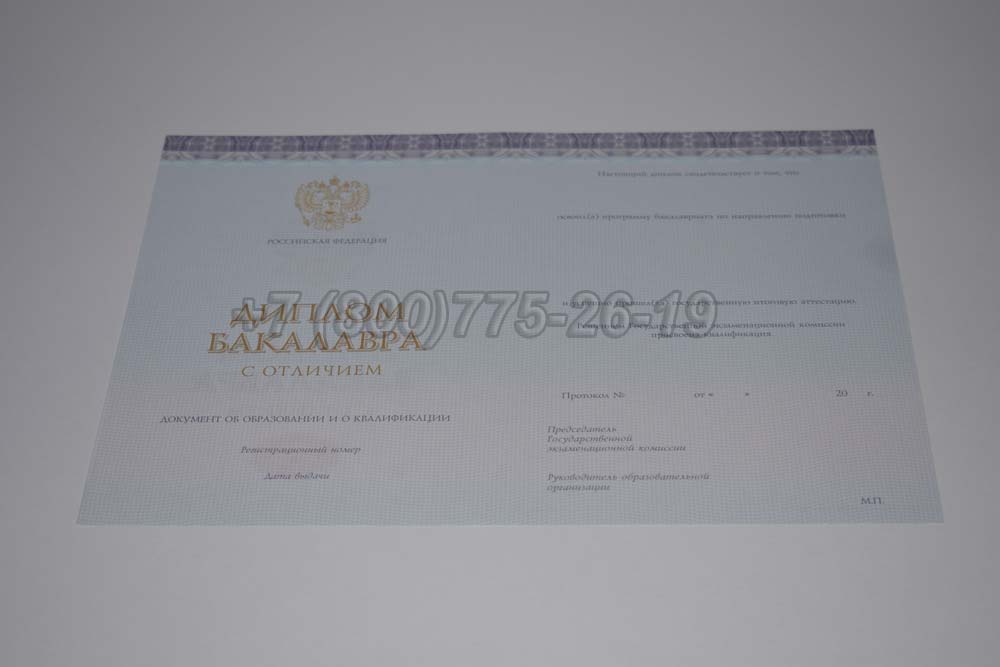 Бланк красного диплома бакалавра Гознак 2013-2025 год выпуска г.Омск