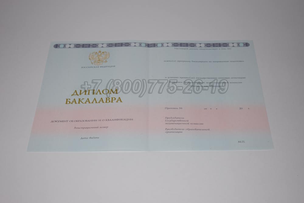 Бланк диплома бакалавра Гознак 2014-2025 год выпуска г.Омск