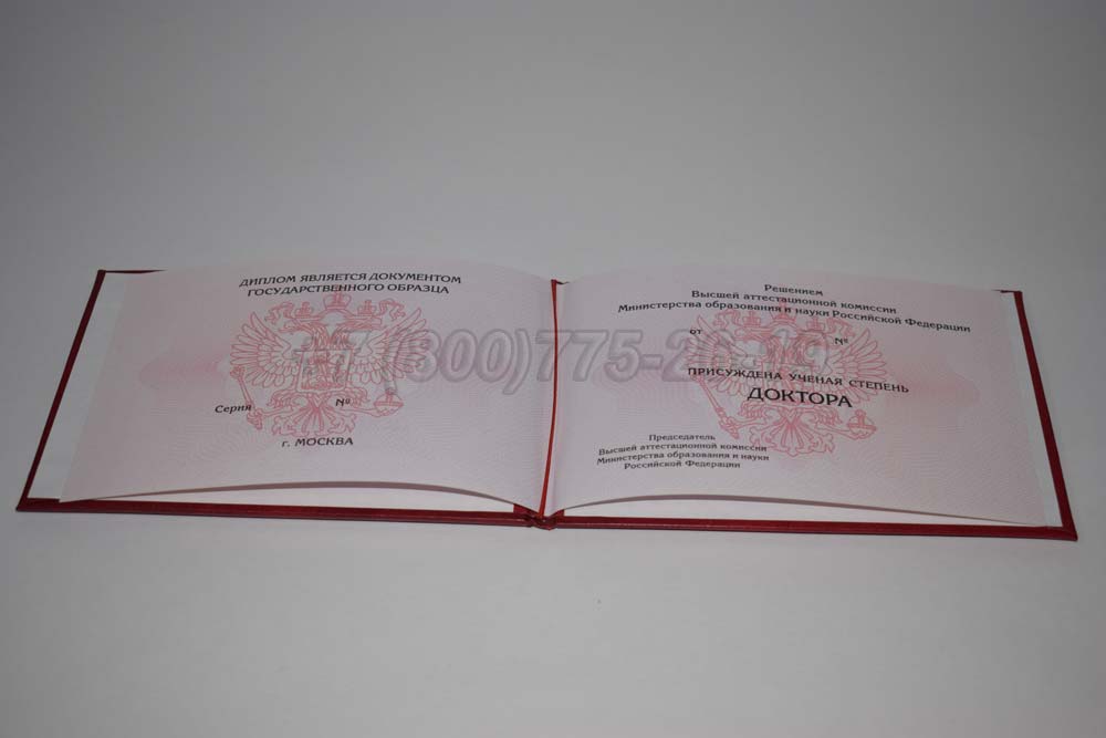Диплом доктора наук Гознак 2013-2025 год выпуска г.Омск