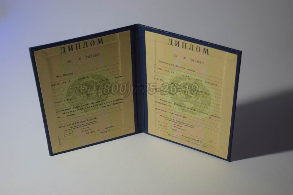 Диплом вуза Казахской ССР Гознак 1975-1991 год выпуска г.Омск