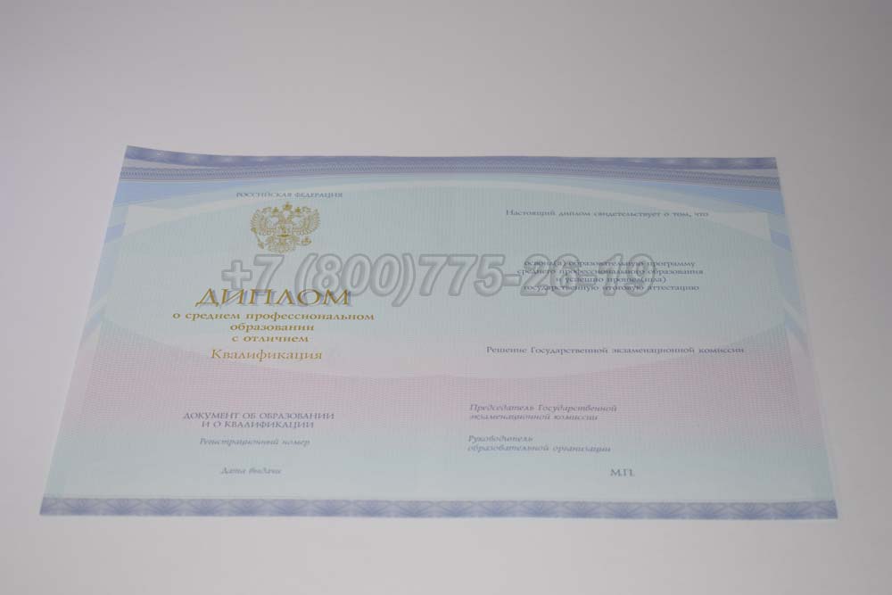 Бланк красного диплома техникума Гознак 2014-2025 год выпуска г.Омск