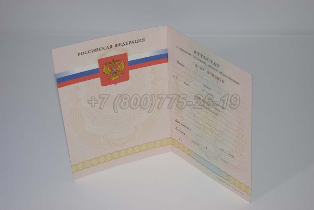 Аттестат за 11 класс Гознак 2008-2009 год выпуска г.Омск