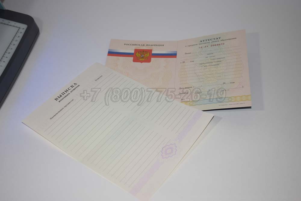 Аттестат за 11 класс Гознак 2008-2009 год выпуска г.Омск